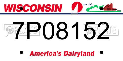 7P08152 Wisconsin License Plate