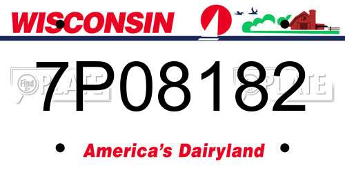 7P08182 Wisconsin License Plate