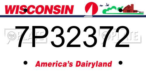 7P32372 Wisconsin License Plate