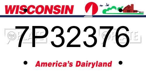 7P32376 Wisconsin License Plate