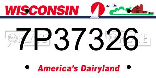 7P37326 Wisconsin License Plate
