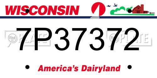 7P37372 Wisconsin License Plate