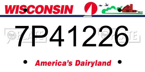 7P41226 Wisconsin License Plate
