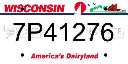 7P41276 Wisconsin License Plate