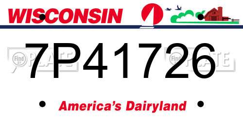 7P41726 Wisconsin License Plate