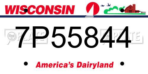 7P55844 Wisconsin License Plate