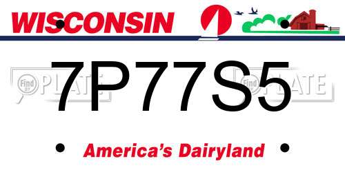 7P77S5 Wisconsin License Plate
