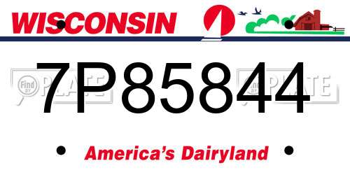 7P85844 Wisconsin License Plate