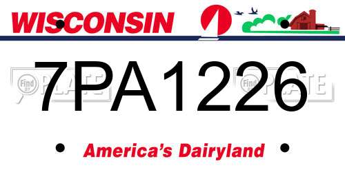 7PA1226 Wisconsin License Plate