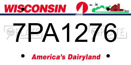 7PA1276 Wisconsin License Plate