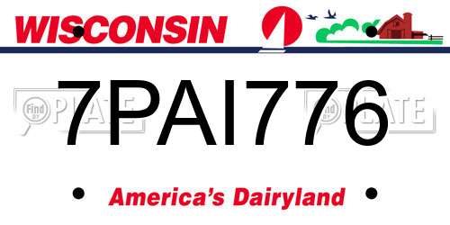 7PAI776 Wisconsin License Plate