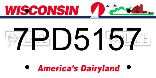 7PD5157 Wisconsin License Plate