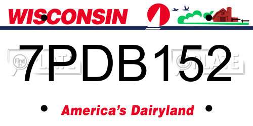 7PDB152 Wisconsin License Plate