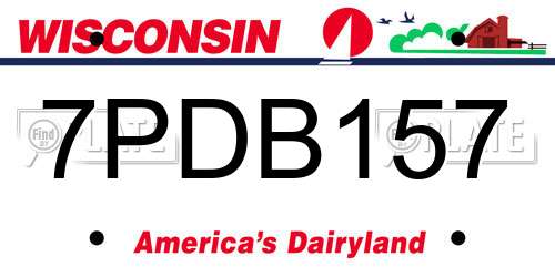 7PDB157 Wisconsin License Plate