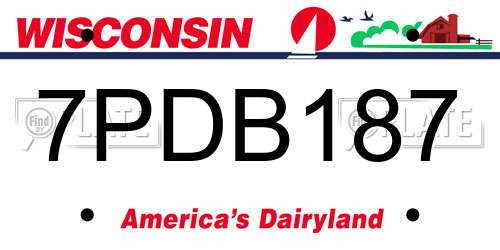 7PDB187 Wisconsin License Plate
