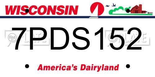 7PDS152 Wisconsin License Plate