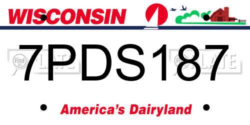 7PDS187 Wisconsin License Plate