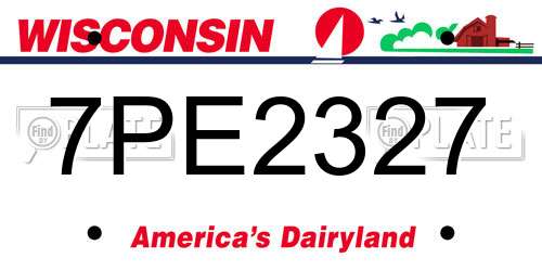 7PE2327 Wisconsin License Plate