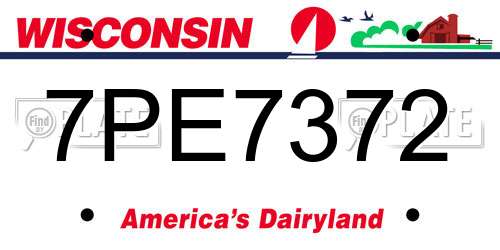 7PE7372 Wisconsin License Plate