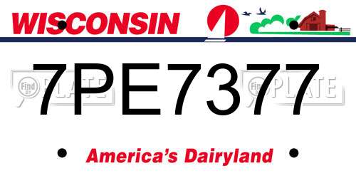 7PE7377 Wisconsin License Plate