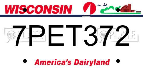 7PET372 Wisconsin License Plate