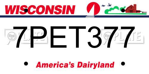 7PET377 Wisconsin License Plate