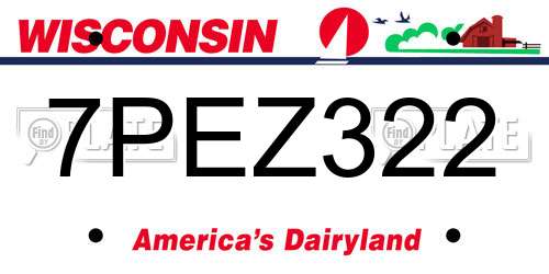 7PEZ322 Wisconsin License Plate
