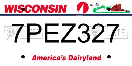 7PEZ327 Wisconsin License Plate