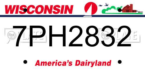 7PH2832 Wisconsin License Plate