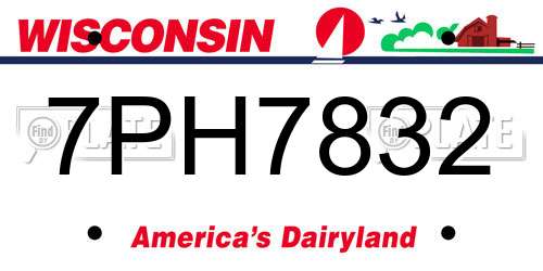 7PH7832 Wisconsin License Plate