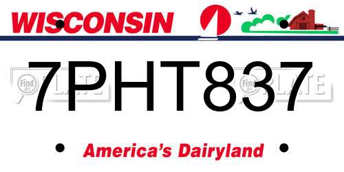7PHT837 Wisconsin License Plate