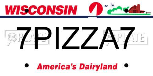 7PIZZA7 Wisconsin License Plate