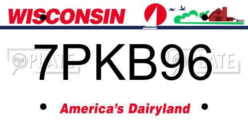 7PKB96 Wisconsin License Plate