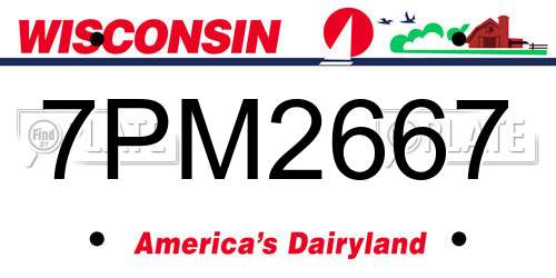 7PM2667 Wisconsin License Plate