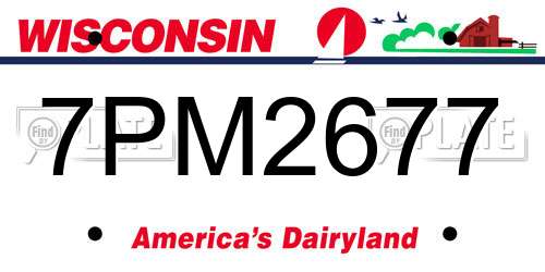 7PM2677 Wisconsin License Plate