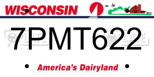 7PMT622 Wisconsin License Plate