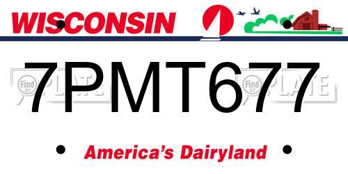 7PMT677 Wisconsin License Plate