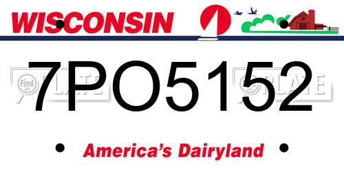 7PO5152 Wisconsin License Plate