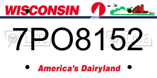 7PO8152 Wisconsin License Plate