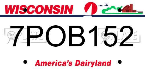 7POB152 Wisconsin License Plate