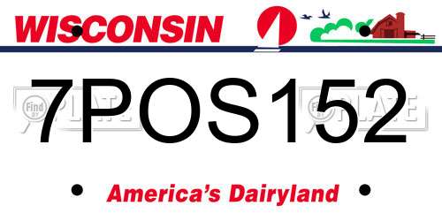 7POS152 Wisconsin License Plate
