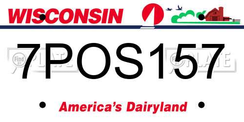 7POS157 Wisconsin License Plate