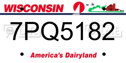 7PQ5182 Wisconsin License Plate