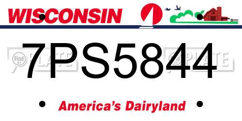 7PS5844 Wisconsin License Plate