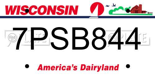 7PSB844 Wisconsin License Plate
