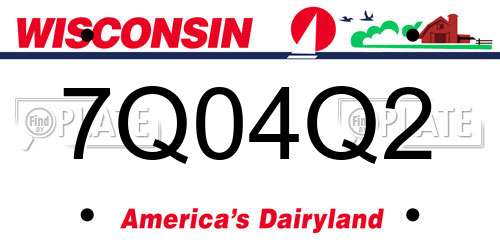 7Q04Q2 Wisconsin License Plate