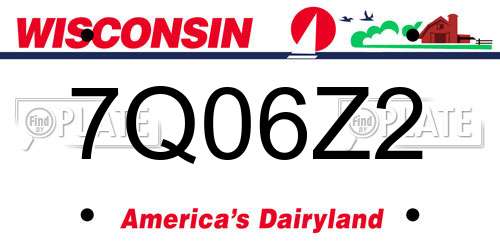 7Q06Z2 Wisconsin License Plate