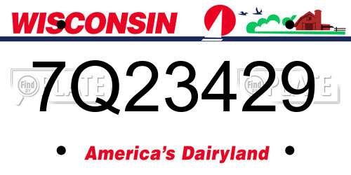 7Q23429 Wisconsin License Plate