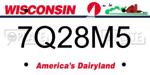 7Q28M5 Wisconsin License Plate