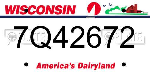 7Q42672 Wisconsin License Plate